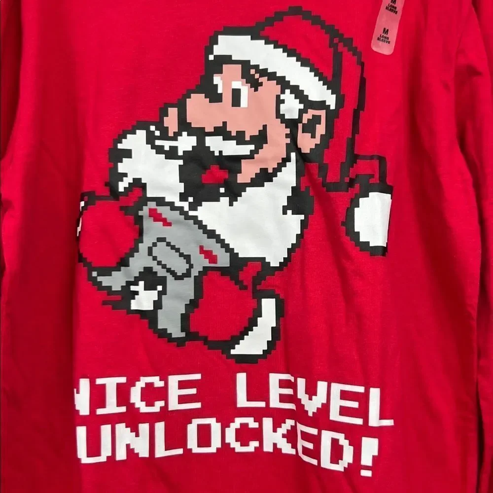 The children’s Place Red Mario Brothers Christmas long sleeve t-shirt Medium 7/8